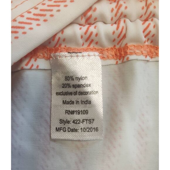 Cabana Life UPF 50+ Tunic Swim Cover Up Peach Striped Geometric Size Large - Picture 8 of 9
